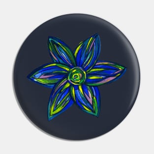 Blue Flower Pin