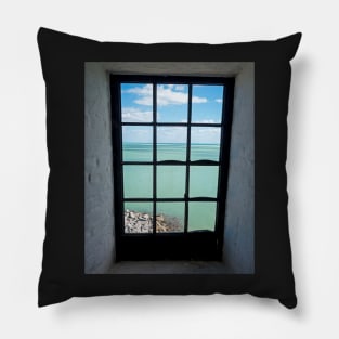 The view from the lighthouse window Bill Baggs Lighthouse Key Biscayne Florida Pillow