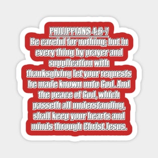 Philippians 4:6-7 King James Version Bible Verse Typography Magnet