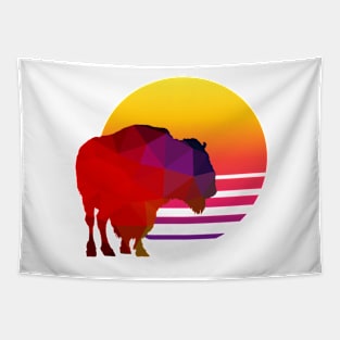 Buffalo Sunset Poly Design Tapestry