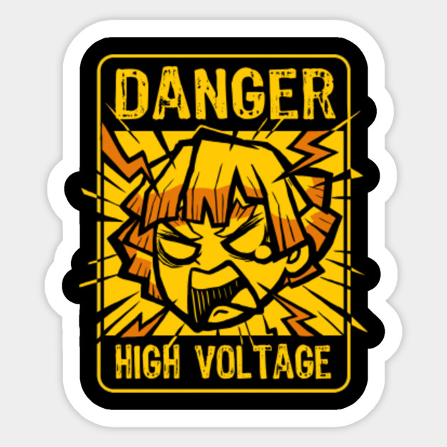 high voltage demon slayer sticker teepublic