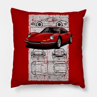 My drawing of the iconic Italian sports car Pillow