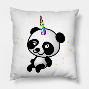 Cute Panda Unicorn Pillow