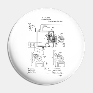 Telephone Switch Vintage Patent Hand Drawing Pin