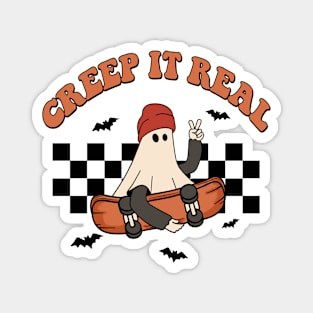 Creep It Real Funny Ghost Skateboard Magnet