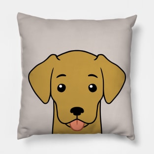 Cartoon Illustrated Golden Labrador Retriever With Dog Bone Collar Pillow