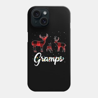 Gramps Reindeer Plaid Pajama Shirt Family Christmas Phone Case