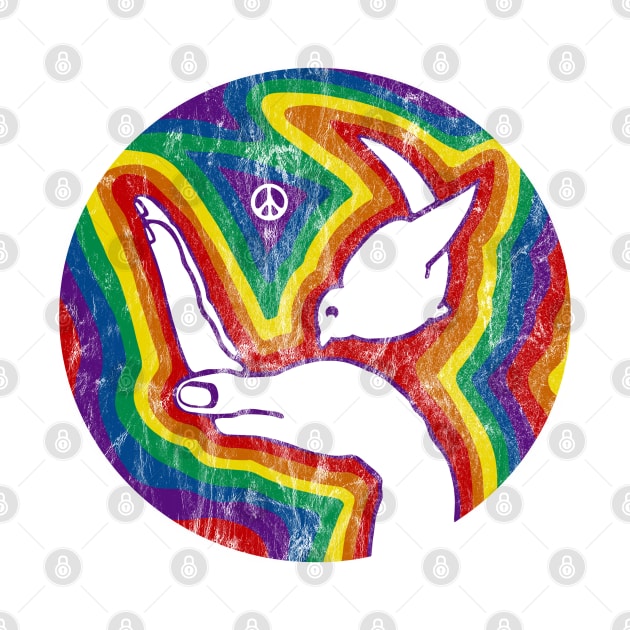 Rainbow Peace Dove (distressed) by Slightly Unhinged