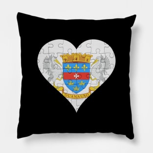 St Barts Jigsaw Puzzle Heart Design - Gift for St Barts With Saint Barthelemy Roots Pillow