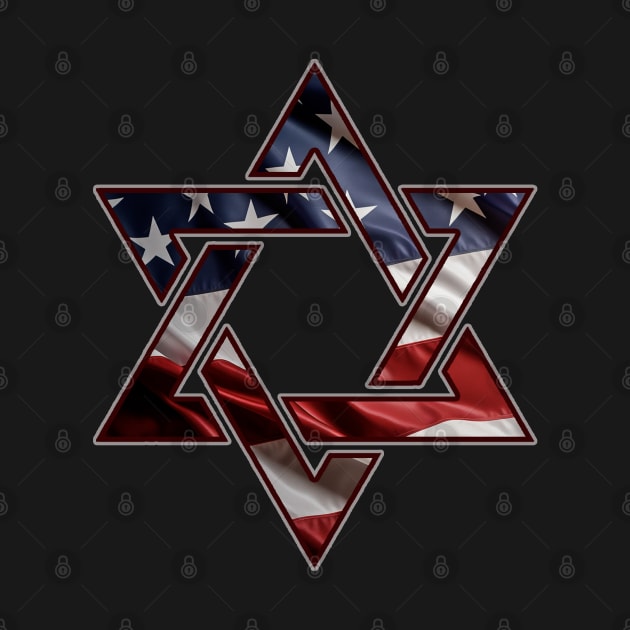 US Flag Star Of David T-shirt by Censored_Clothing