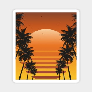 Mesmerizing Sunset Synthwave Magnet