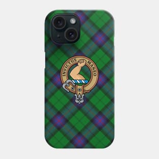 Clan Armstrong Crest over Tartan Phone Case