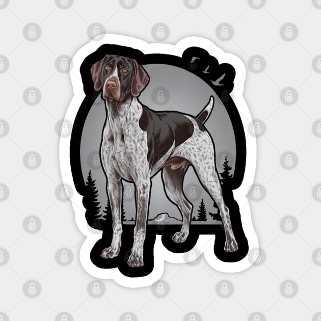 German Shorthaired Pointer, A Loyal Hunter’s Companion in Stunning Artwork Magnet by Pixel Threads 