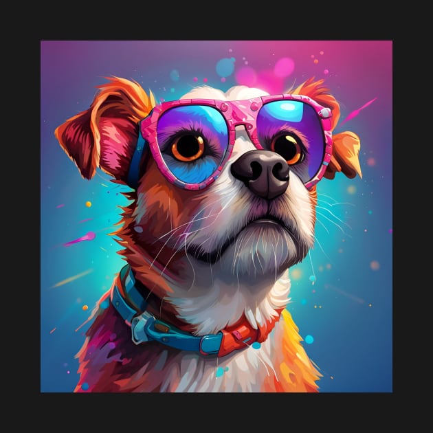 Puppy with 80s Glasses by SmartPufferFish