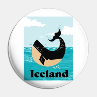 Icelnd whale travel poster. Pin