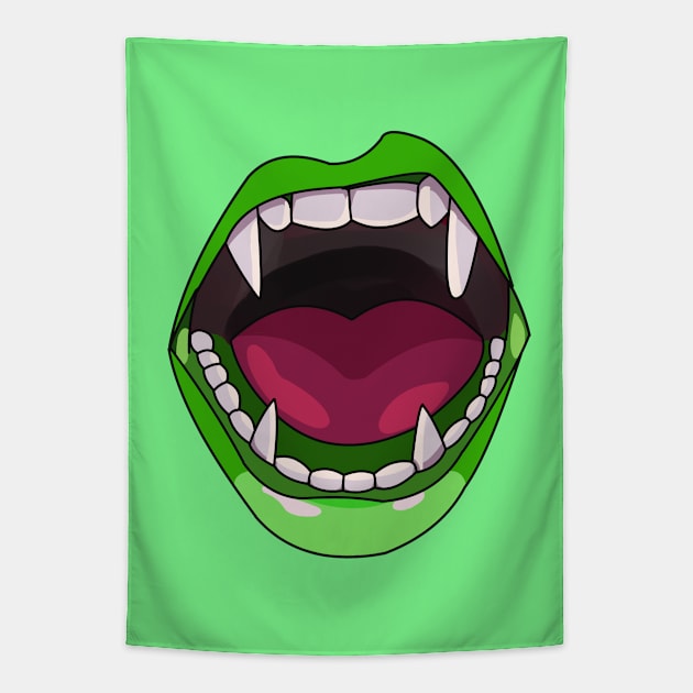 vampire mouth - vampire teeth Tapestry by persa