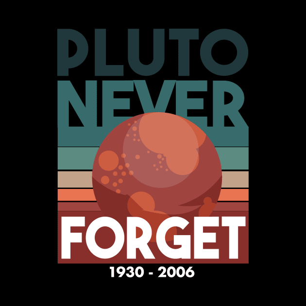 Never Forget Pluto Shirt Retro Style Funny Space Science by deificusArt