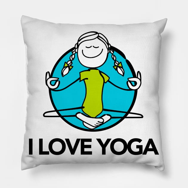 I Love Yoga Pillow by MiCarita.com