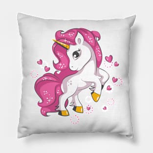 Cute little pink unicorn Pillow