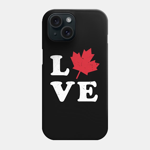 Love Canada Maple Leaf Phone Case by Teewyld