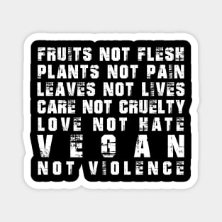 Vegan not Violence - Vegan Activism Shirt - Vegan Christmas Gifts 2023 Magnet