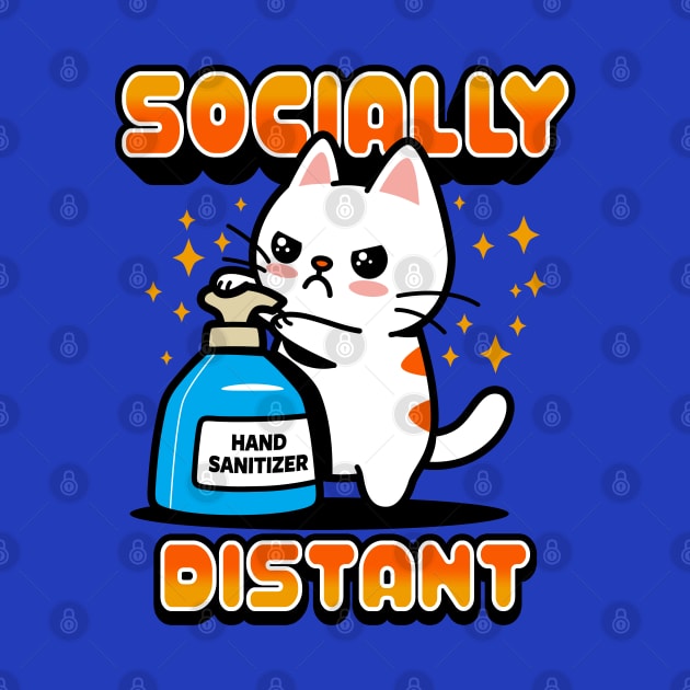 Socially Distant Funny Kawaii Cat Meme by BoggsNicolas