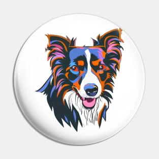 Clipart of the head of a border collie, a cute sheepdog Pin