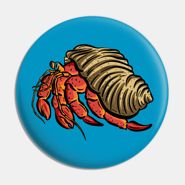 Big Red Hermit Crab cartoon illustration - Hermit Crab - Pin | TeePublic Big Red Hermit Crab cartoon illustration - Hermit Crab - Pin | TeePublic