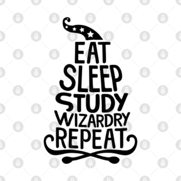 Eat, Sleep, Study Wizardry, Repeat - Hat - Wizard by Fenay-Designs