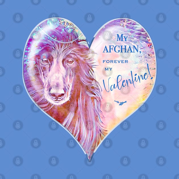 Black Afghan Hound. Forever my Valentine. Art. by chepea2