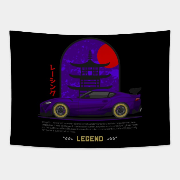 Tuner Purple MK5 A90 JDM Tapestry by GoldenTuners