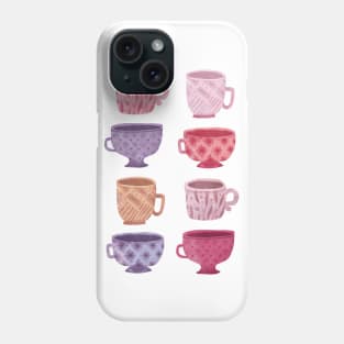 Pink Coffee cups collection Phone Case