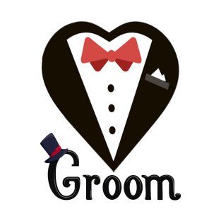 Groom T-Shirt Groom With Bow Tie Tee Shirt Bachelor Party T-Shirt