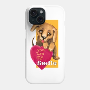 Cute dog. Baby pets. Puppy friendship love. Phone Case