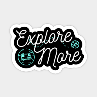 Explore More white and blue retro design for van lifers and van enthusiasts Magnet