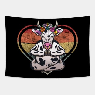 Namaste Yoga Meditation Cow Tapestry