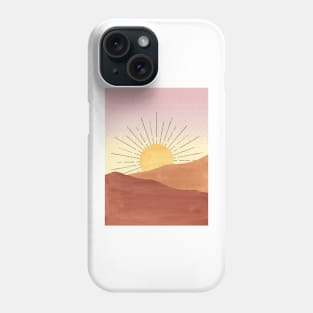 Abstract boho sunrise, pixel art Phone Case