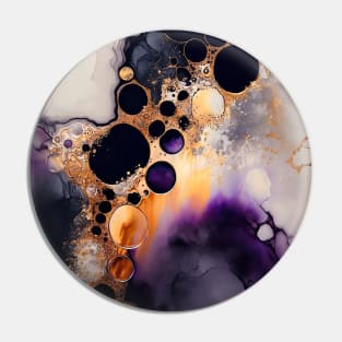 Fashion in Purple - Abstract Alcohol Ink Resin Art Pin