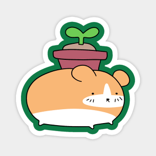 Potted Plant Hamster Magnet