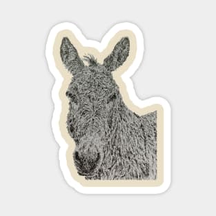 Dotwork Donkey Art Print Magnet