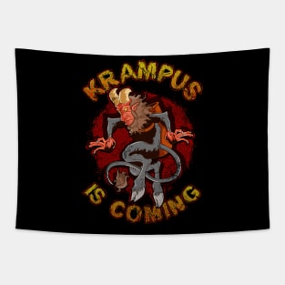 Krampus Is Coming Christmas Humor Funny Tapestry