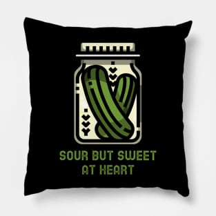 Sour but sweet at heart, pickles jar Pillow