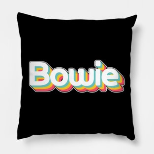 Bowie Last Name Colorful Pillow