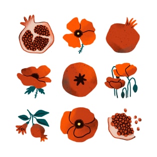 Pomegranates and Poppies T-Shirt