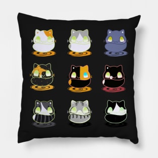 Set of kawaii cats real breeds and fantasy cat Pillow