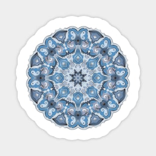 Blue and silver round pattern Magnet