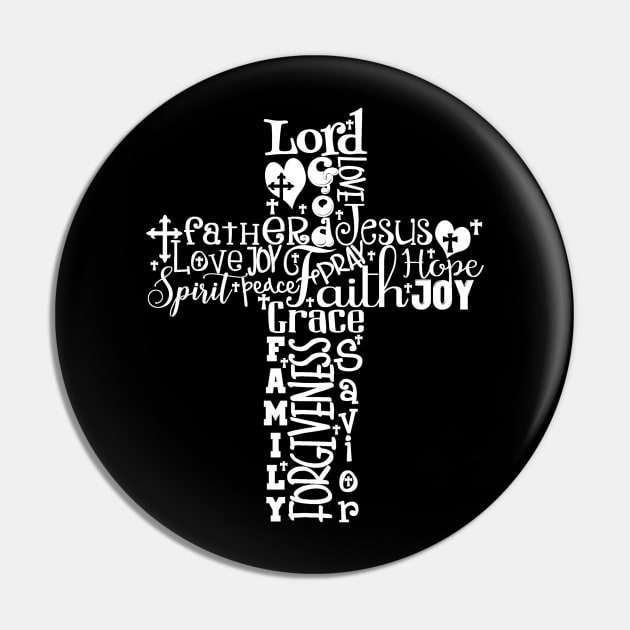 Religous Word Cloud Cross Word Art Pin by StacysCellar