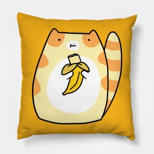 Tabby Cat Eating a Banana Pillow