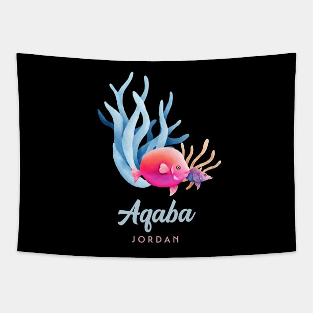 Aqaba Jordan Red Sea Coral Reef Tropical Fish Tapestry by TGKelly