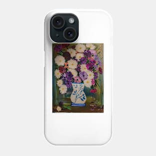 Some abstract flowers in a antique vase Phone Case